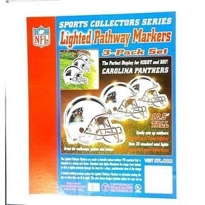 Carolina Panthers 3 pack Lighted Pathway Markers 10.5” Tall PVC NFL Licensed New